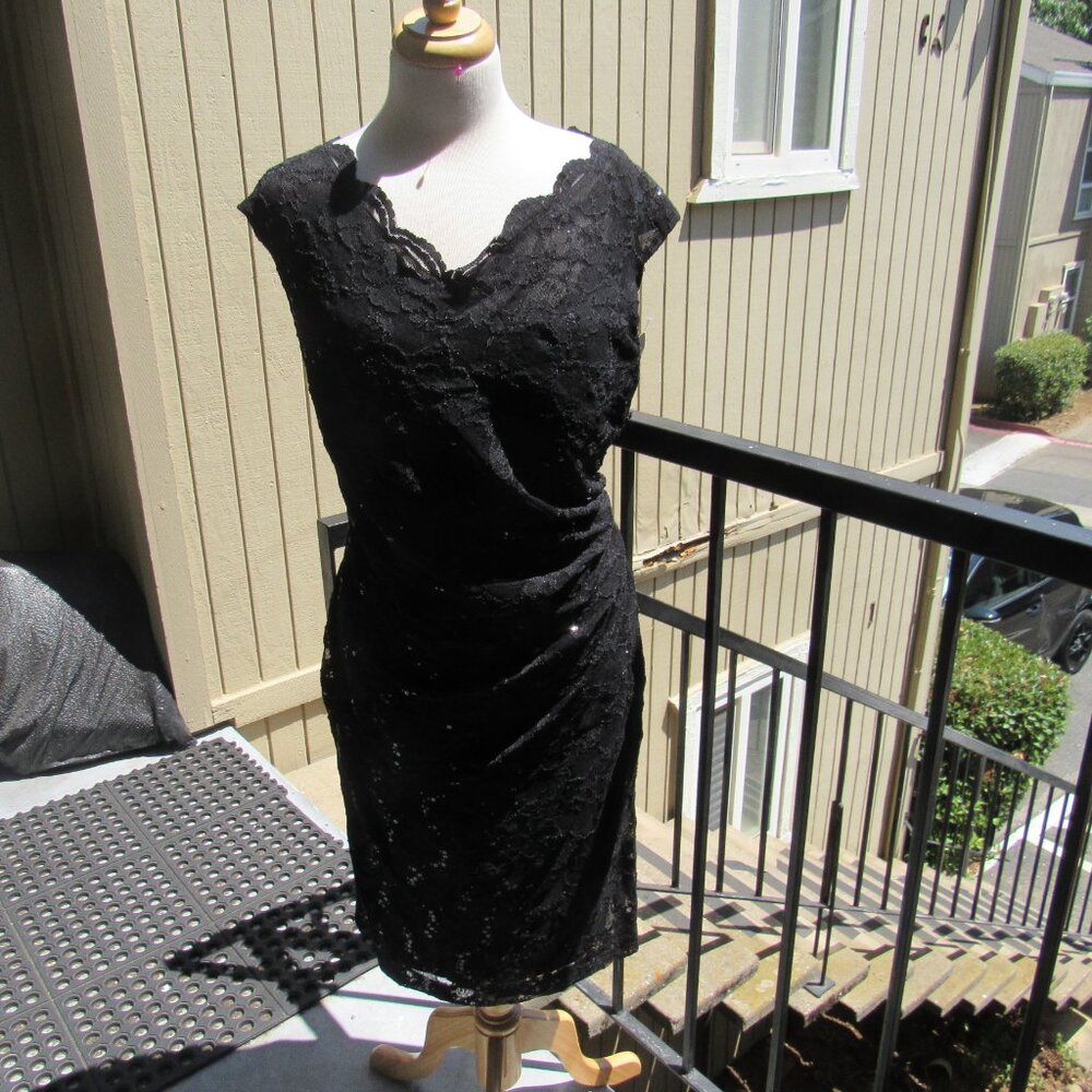 #155  NEW WOMEN'S LACE & SEQUIN DRESS BY RALPH LAUREN  (SIZE 16W)